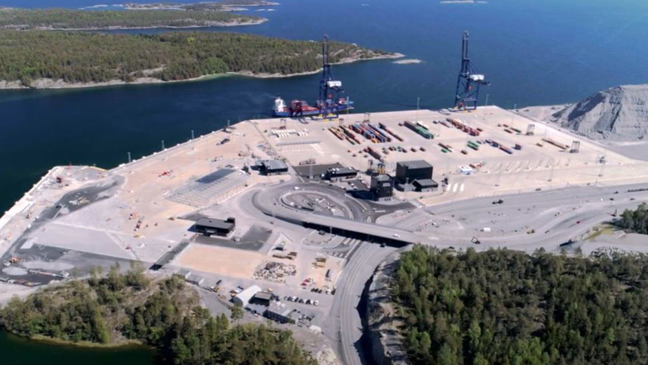 Aerial view of Stockholm Norvik Port