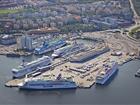 Aerial view of Värtahamnen port