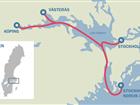 Map of the inland waterway in the greater Stockholm region