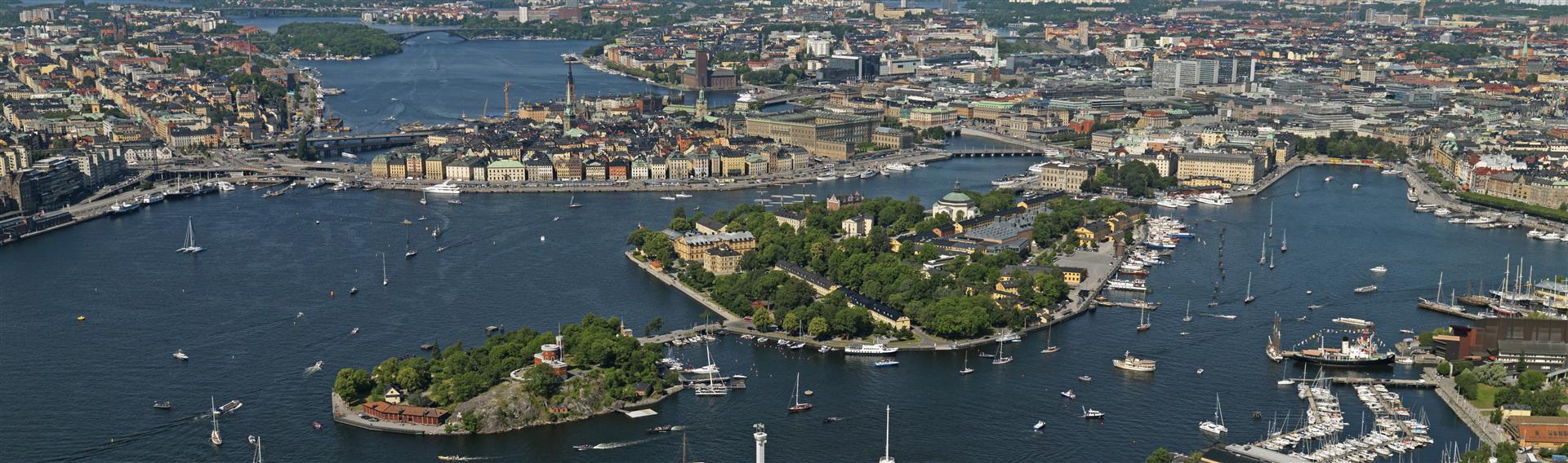 Aerial photo of the central part of Stockholm